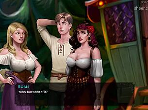 Big tits gypsy and blonde feel excited meeting in the wagon for the first time.