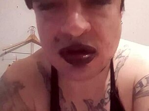 A sexy sissy feels intense pleasure alone.