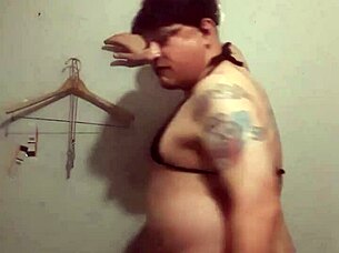 A sexy sissy feels intense pleasure alone.