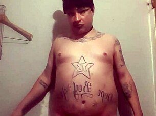 A sexy sissy feels intense pleasure alone.