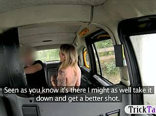 cutie amateur blonde passenger rides deep in the vehicle with friends outdoors