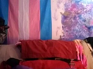 Rylee Roberts masturbates her cock while fingering tight ass