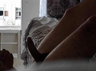 flashing naked with hard dick to the neighbor at open window