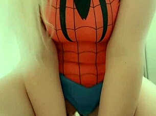 riding big dildo solo with shaved pussy