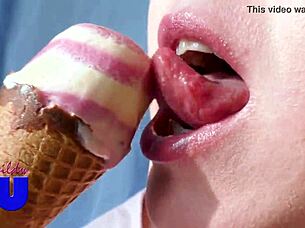 Sucking Ice Cream Like a Cock Fetish