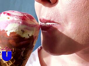 Sucking Ice Cream Like a Cock Fetish