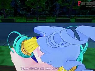 Nejire hado blowjob pov boku no hero with sexy anime tits handjob.