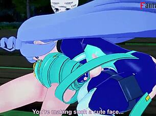 Nejire hado blowjob pov boku no hero with sexy anime tits handjob.