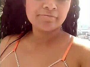 Mexican Amateur In Orange Lingerie