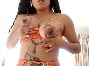 Mexican Amateur In Orange Lingerie