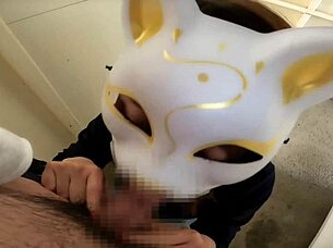 Perverted Asian Wife Blows And Creampies In Garage