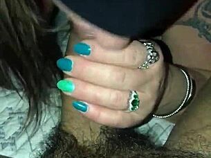 Old man enjoys blindfold sucking