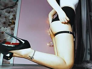 cute little 18+ goth girl fingering her slutty pussy