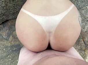 Intense seaside pounding with deep anal and creamy finish