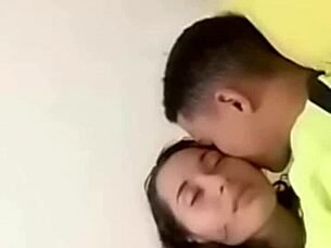 A sexy couple enjoys intimate moments in bed