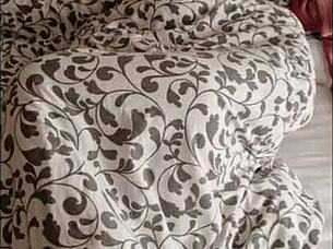 Cute Hairless Blonde Wife Masturbating Alone In Bedroom, Husband Joins To Fuck Her Until Cumshot