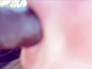 Blonde BBW Gives SUPER HEAD Outside