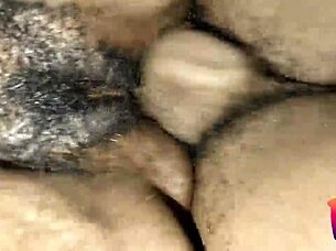 clear pussy view of african amateur in doggystyle with hairy bent over position