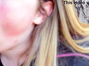 Blonde BBW Gives SUPER HEAD Outside