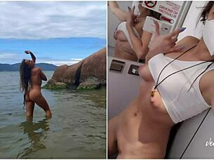 Venusss Model Cums on Plane Vlog