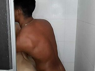 I Interrupt My Latina Stepmother Showering To Get A Horny Blowjob On My Big Black Cock.