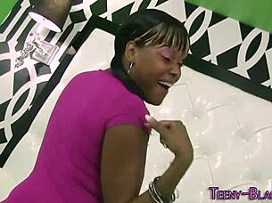 I enjoy watching ebony teen ride and jerk with small tits