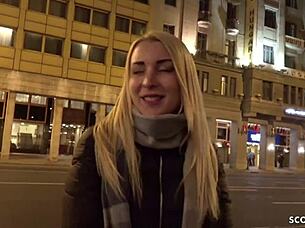 imagine this cute teen getting fucked for cash in public casting with big cock