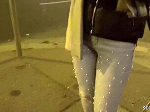 imagine this cute teen getting fucked for cash in public casting with big cock