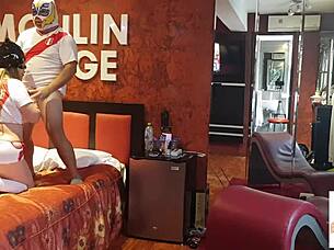 Peruvian couple plays their hardcore game in the hotel room.