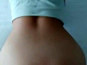 Intense couple scene ends with hot cum splattered on her ass