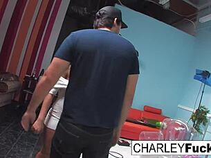 Charley craves a hard cock, getting her big tits and pussy slammed in wild action. Her brunette charm drives every cumshot scene.