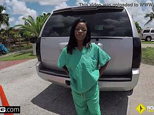 Roadside - Stacy Gives Her Mechanic a Blowjob in Public