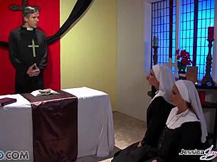 Threesome orgy with big cocks and cumshots in group action.