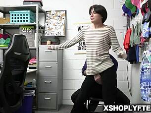 Is Angeline Red caught stealing in the security office?