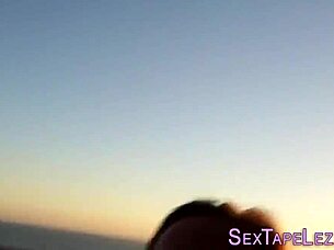 blonde lesbians film their face riding session