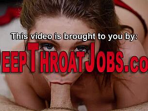 Horny Hottie Gagging on Big Cock Deepthroat