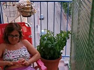 Neighbor takes it in the ass on balcony during day