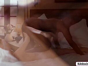 Wow, ebony babe scissoring hard with blonde BFF!