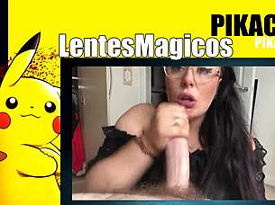 gordita with glasses sucks me, swallows cum