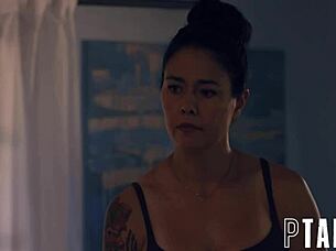 Dana Vespoli and Oliver Flynn in family's final salute scene.