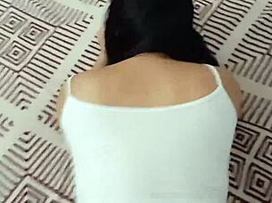 my stepmom catches me masturbating into her panties then offers her ass