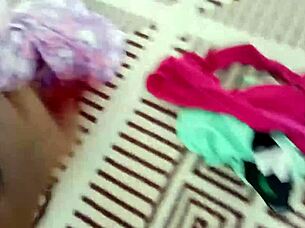 my stepmom catches me masturbating into her panties then offers her ass