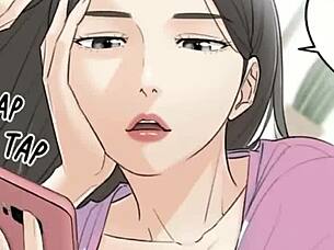 In the hentai comic, the student feels excited about what comes after kissing.