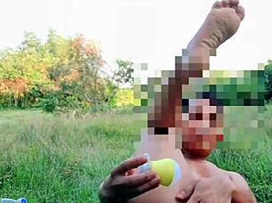 Myanmar gay friends enjoy outdoor nature walk