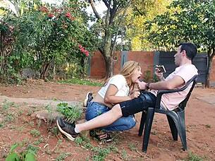 She Sucks Me In The Botanical Garden Handjob