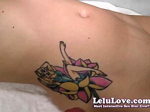 Lelu love gropes and masturbates her tattoo in pov, then gets hardcore cumshot