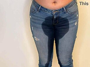 Pee Pants 10: Wet Jeans In Shower!