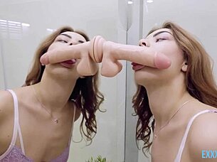 emily mayers, this horny tall teen, is getting fucked by kristof cale's big dick in the shower