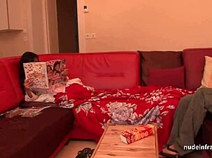 Stunning French Milf Takes Deep Anal and Facial in Garage