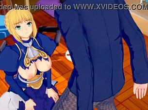 In Fate/Grand Order, Altria Pendragon Gets Her Big Tits Rubbed In 3DCG Anime